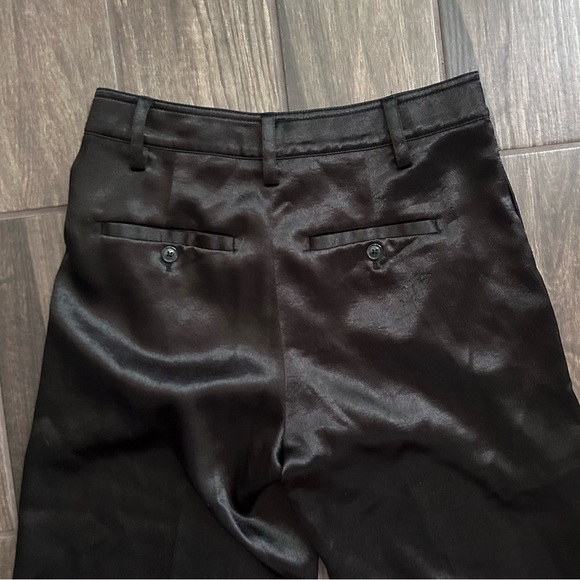 VINCE Metallic Satin Crop Wide Leg Pants in Black Sz 4 - Picture 7 of 10